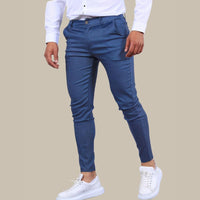 Chinohose für Herren - Slim Fit Stretch-Hose für den Sommerurlaub – Blau
