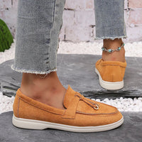 Rilena - Elegante Loafers mit dekorativen Nahtdetails in Knotenform – Orange