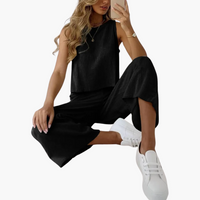 Lore | Lässiges zweiteiliges Set – Schwarz
