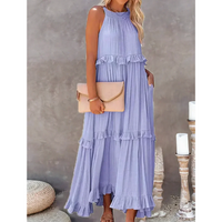 Damen Ausgestelltes ärmelloses Kleid | Maxi – Lila