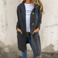 Paula™ | Elegante lange Strickjacke – Grau