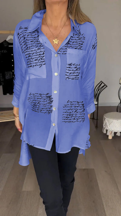 Yvette - Bedrucktes Langarm-Modenshirt