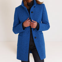 Victoria | Damenjacke mit hohem Kragen luxuriös – Blau
