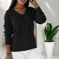 Rena | Warmer Pullover für Damen – Schwarz