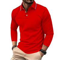 Rafael | Premium Polo Herren stilvoll mit kontrastierendem Kragen – Rot