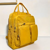 Gepolsterter Damen Rucksack Mit Seitentaschen | Mit Reißverschluss – Gelb