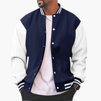 Varsity Bomberjacke für Herren - Leichte Sommer Collegejacke – Marine
