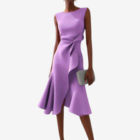 Bianca | Elegantes Midikleid mit modernem Schnitt – Lila