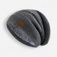 Gefütterte Jersey Mütze im Beanie-Stil – Grau