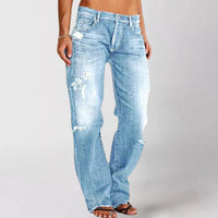WIBKE - WEITE JEANS MIT USED-EFFEKT – Hellblau