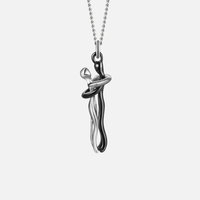 Mia | Elegante Halskette Damen Ewige Liebesumarmung – Silber & Schwarz