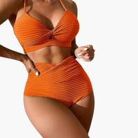 Bikini-Set - Damen Zweiteiler mit hoher Taille & Stil – Orange