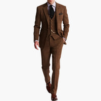 Hochzeitsgast-Anzug - eleganter Stil für Herren mit Weste – Braun