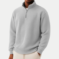 Shachar - Lässiger Sweater mit Reißverschluss – Grau