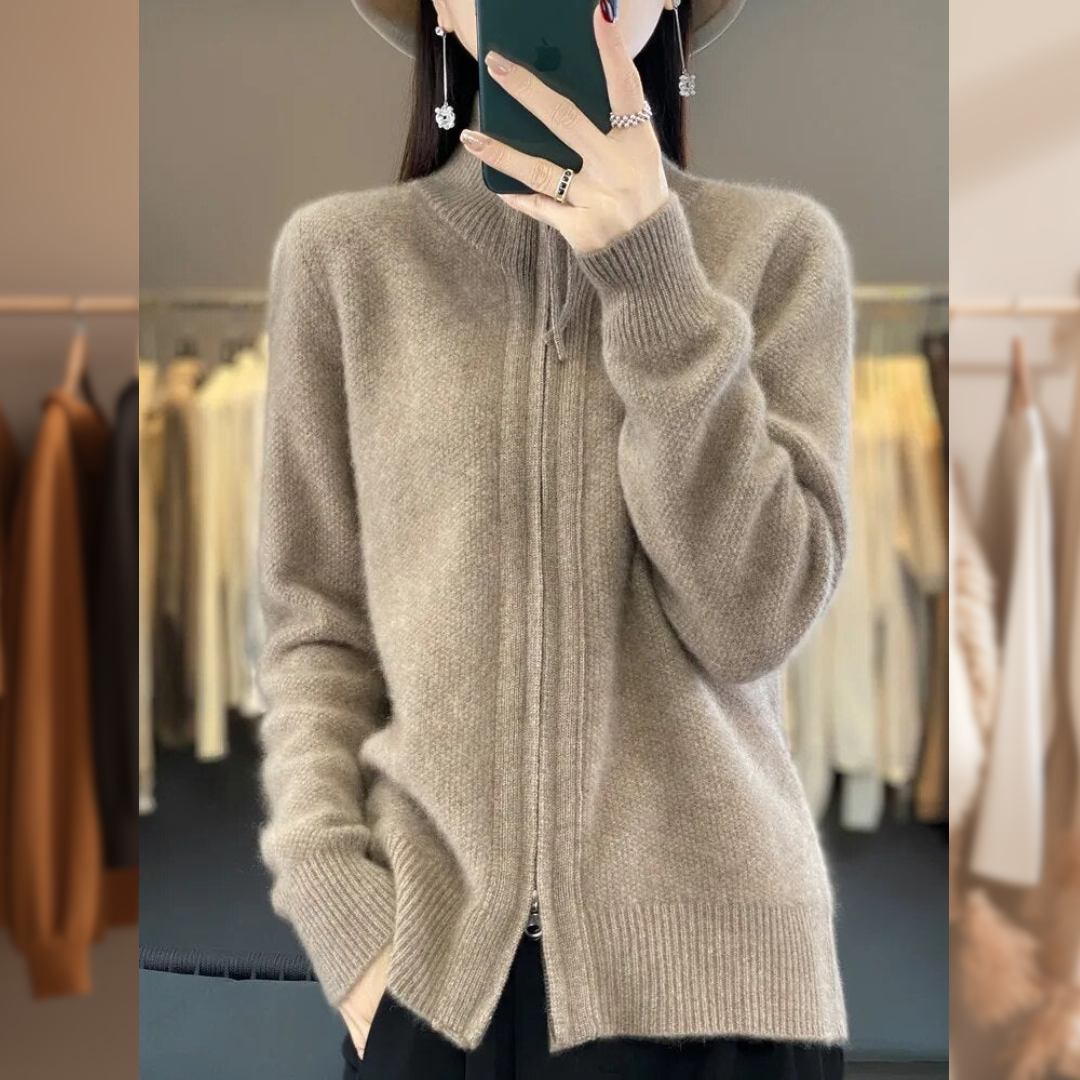 Britney - Eleganter Pullover mit Reißverschluss