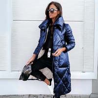 Miriam | Längere Parka-Jacke – Blau