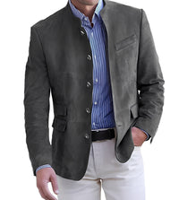 | Legere Button-Down Jacke für Männer – Hellgrau