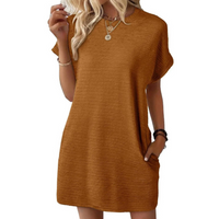 Evasha | Entspanntes Sommerkleid – Dunkelbraun