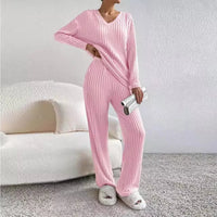 CLAIRE | GERIPPTES ZWEITEILIGES SET – Rosa