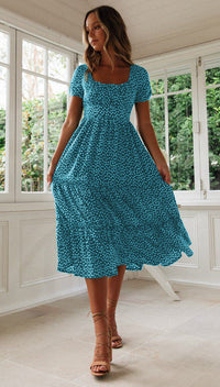 Boho Bequemes Kleid – Hell Blau