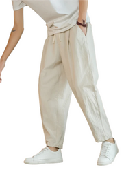 Rome Cotton Pantalon – Beige