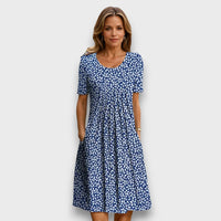 Fiona – Elegantes Kleid mit fließender Silhouette – Blau