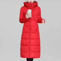 Steppjacke mit Kapuze Puffer Winterjacke – Rot