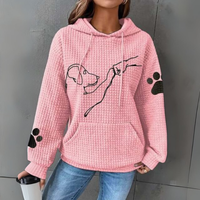 Damen Pullover | Kapuzenpullover mit Aufdruck – Rosa