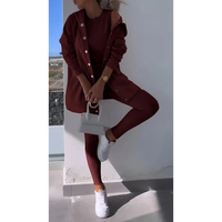 Damen Dreiteiliges Lounge Set | Bequeme – Rot