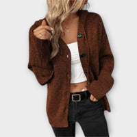 Gemütliche Strickjacke mit Knöpfen – Lässig & Schick – Braun