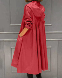 Regenjacke mit Kapuze für Damen | Reißverschluss – Rot