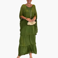 Gisela | Elegantes langes Kleid – Grün