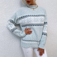 Caterina - Handge Fertigt Woll Pullover – Blau