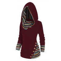 Adelheid | Lässiger Tribal-Hoodie – Rot