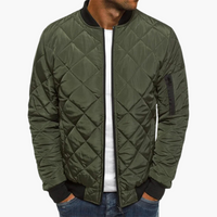 Florian | Bomberjacke mit Rautenmuster – Oliv