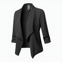 Damen-Blazer mit Langarm | formale Linienführung – Schwarz