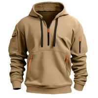 Burton - Moderner Hoodie mit halbem Reißverschluss – Khaki