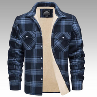 Truffel™ - Kariertes Truckerjacke mit Fleecefutter – Marine