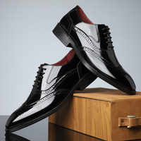 Farlon - Oxford-Brogue-Schuhe – Schwarz