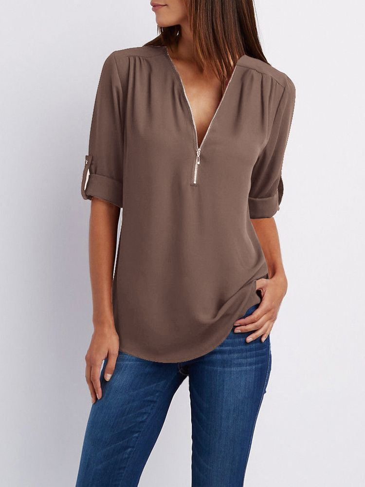 Langärmelige Lockere Bluse