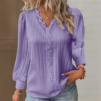 Maria™ | Elegante Bluse im Ibiza-Stil mit Spitzendetails – Lila
