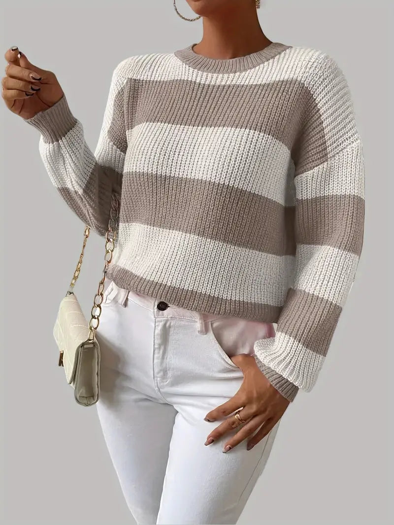 Clio | Schicker gestreifter Pullover mit Rundhalsausschnitt im nahöstlichen Stil