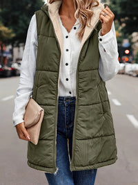Leyseris | Warme Kapuzenweste Jacke – Olivgrün
