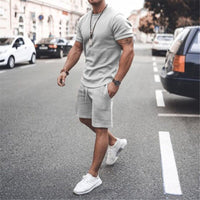 Jarek Kurzarm T-Shirt und Shorts Set – Grau