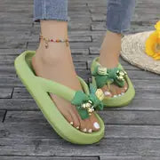 Julia -  Women'S Sommer Casual Flip Flops – Grün