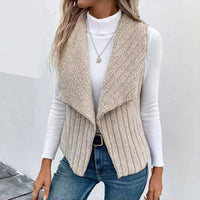ULRIKA - GESTRICKTE WESTE MIT STRUKTUR – Khaki