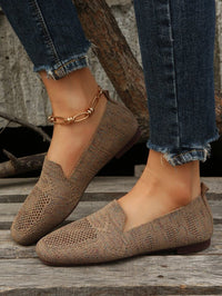Damen-Sommer-Low-Top-Flachschuhe mit runder Zehenpartie – Khaki
