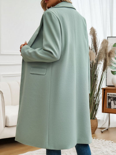 Irelitha | Damen Mantel mit Taschen, Kragen und langen Ärmeln