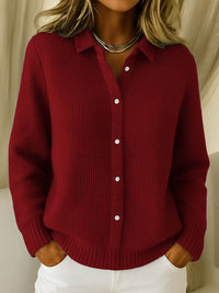 Linna™ | Klassischer Cardigan – Rot