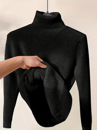 Damen Winter Rollkragenpullover | Gemütlich – Schwarz